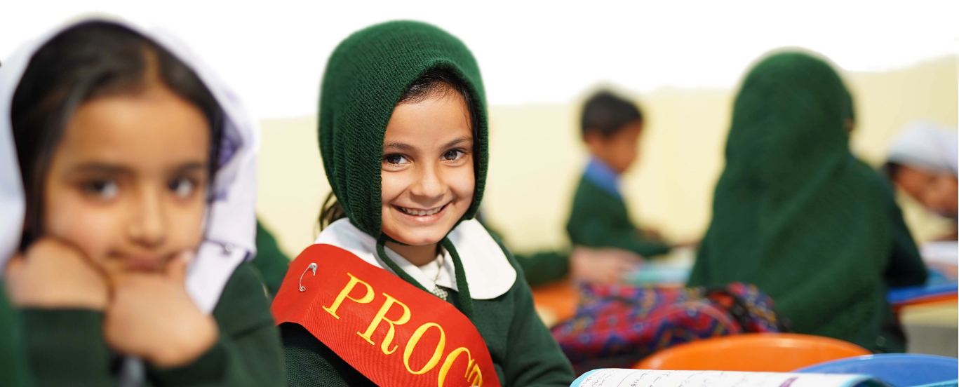 A child sitting in the classroom