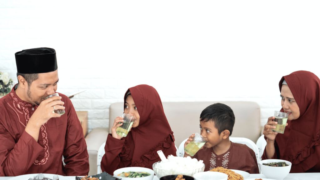 Family breaking fast